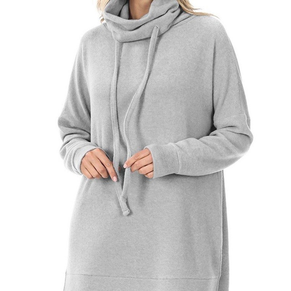 ''Allison'' - Solid Long-Sleeve Tunic Sweater - image 1